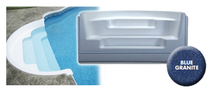 8' Roman Back Sit-N-Step Blue Bullnose Latham